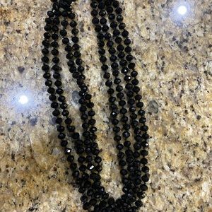 Black Crystal Bead Necklace